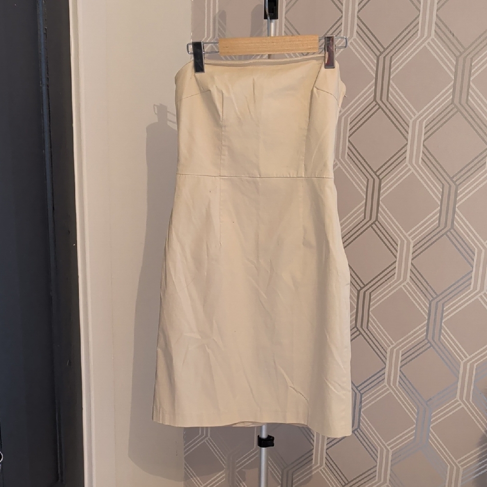 Elegant Cream Strapless Dress